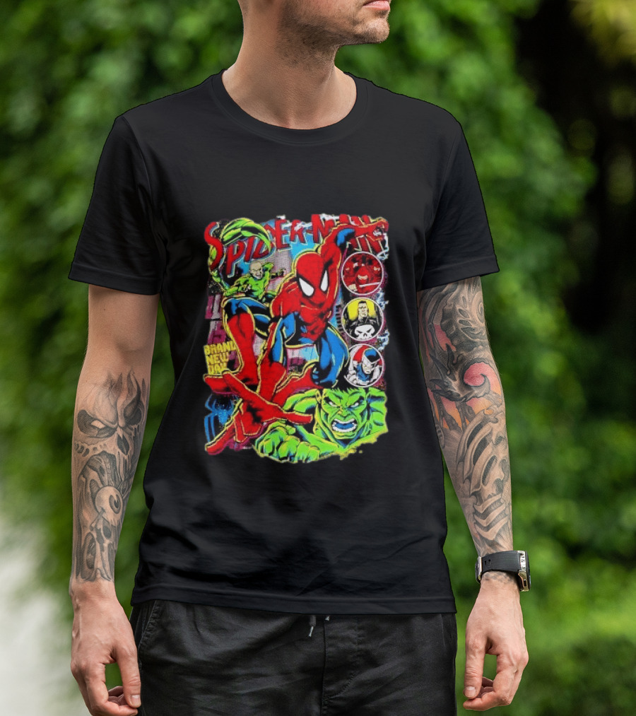 Spider Man Marvel Hulk Punisher Scorpion Ninja Brand New Day T-Shirt