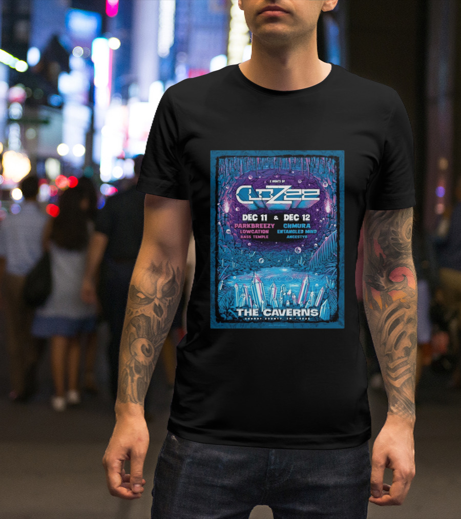 2 Nights Of CloZee The Caverns Grundy County TN Dec 11 12 2026 Parkbreezy Lowcation Bass Temple Chmura Entangled Mind Ancestryr T-Shirt