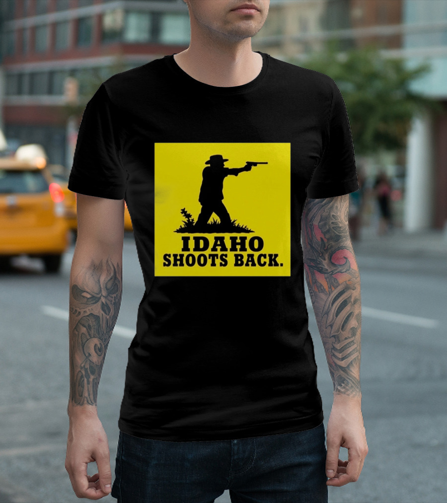 Idaho Shoots Back Cowboy Silhouette Retro Humor T-Shirt