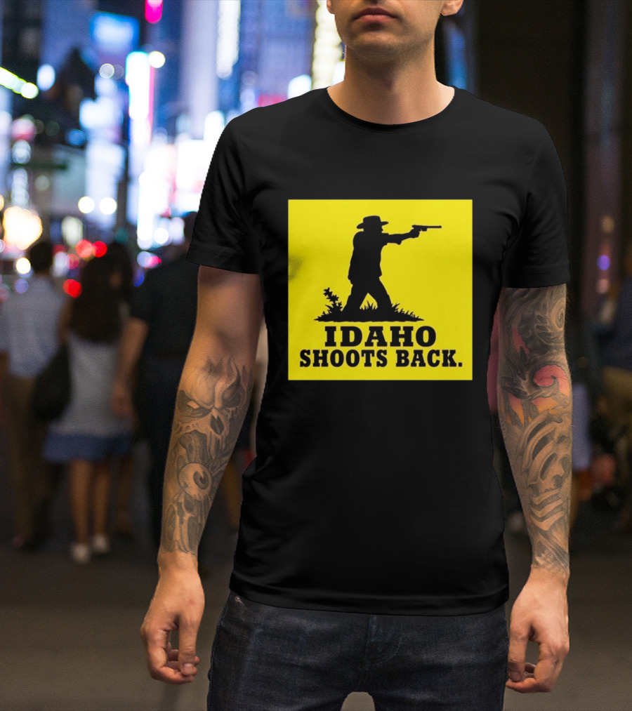 Idaho Shoots Back Cowboy Silhouette Retro Humor T-Shirt