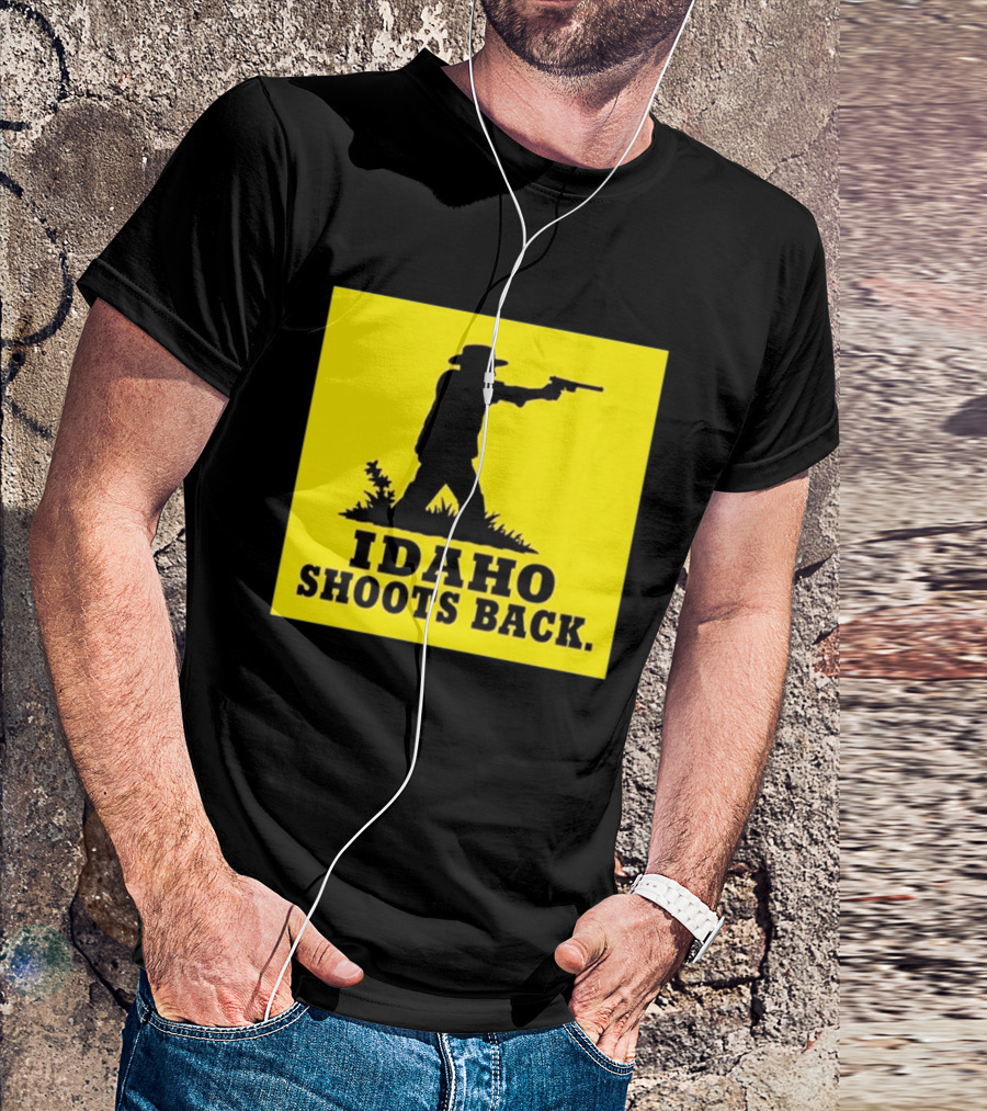 Idaho Shoots Back Cowboy Silhouette Retro Humor T-Shirt