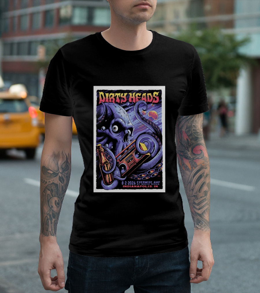 Dirty Heads Aug 2 2026 Everwise Amp Indianapolis IN Alien Octopus T-Shirt