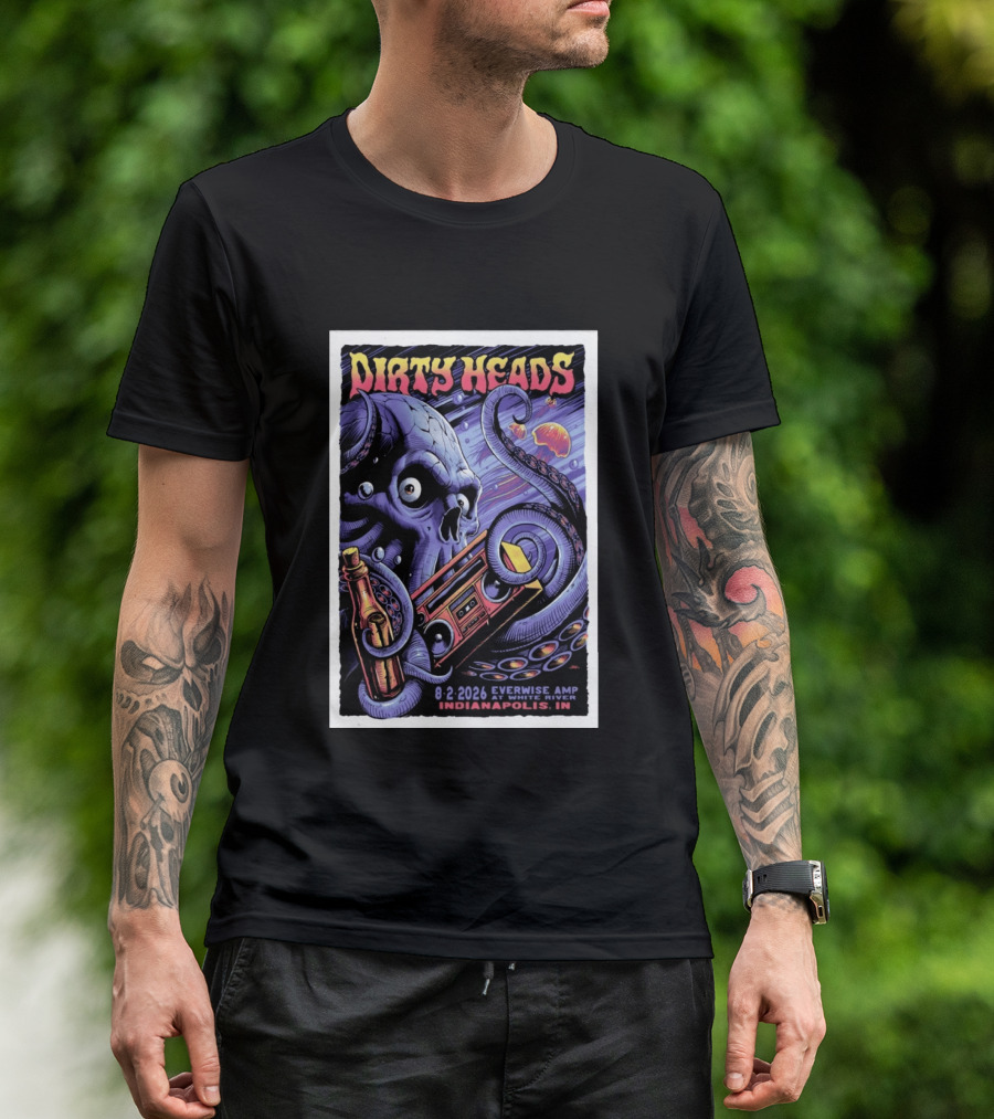 Dirty Heads Aug 2 2026 Everwise Amp Indianapolis IN Alien Octopus T-Shirt