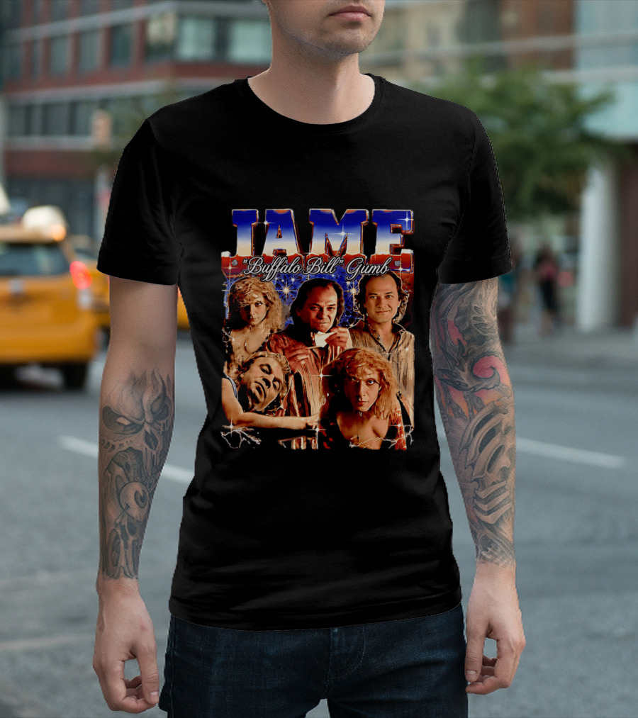 Buffalo Bill Gumb Silence Of The Lambs Movie Character Collage T-Shirt