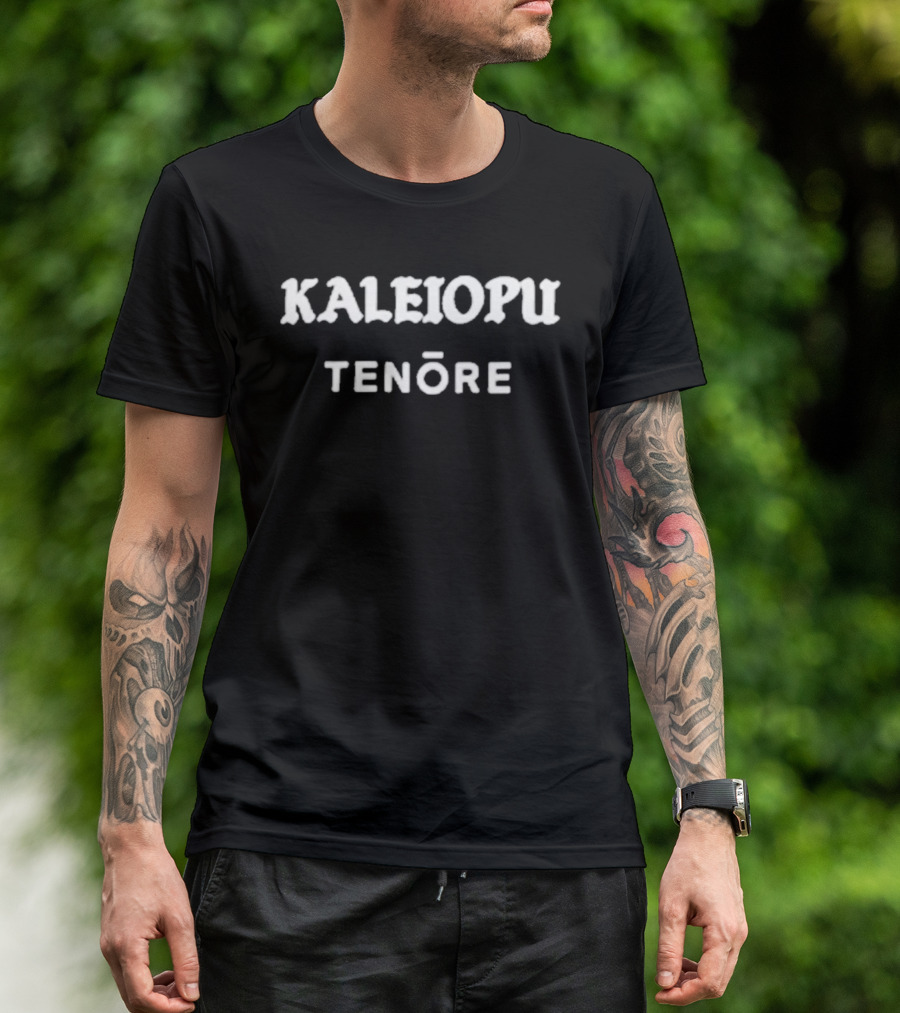 Kaleiopu Tenore Bold Text Style White T-Shirt