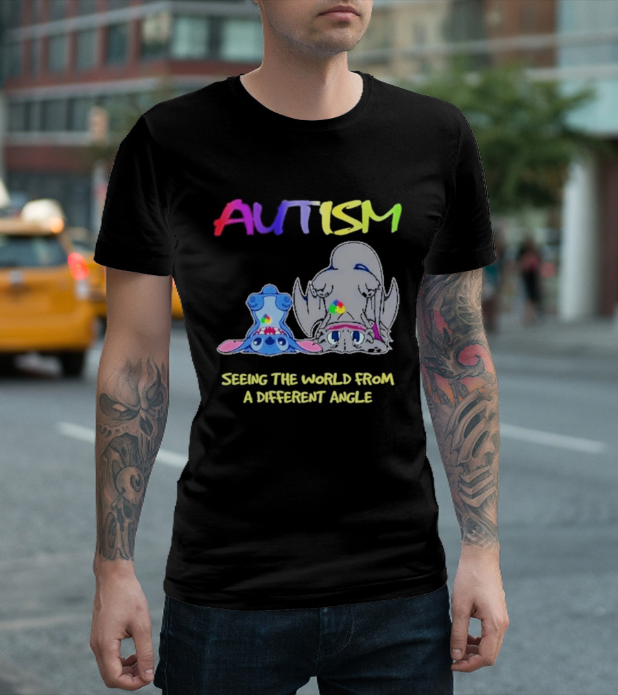 Autism Seeing The World From A Different Angle Toothless Stitch T-Shirt