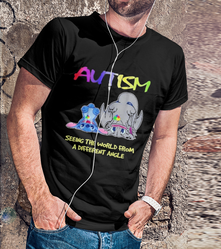 Autism Seeing The World From A Different Angle Toothless Stitch T-Shirt