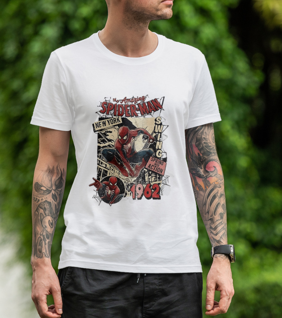 Amazing Spider Man New York Swing Spring Into Action 1962 T-Shirt