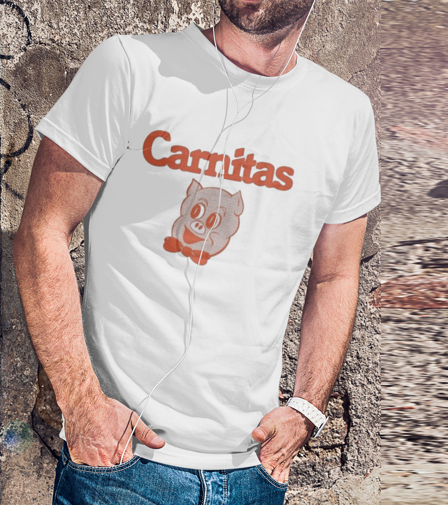 Carnitas Smiling Pig Face Nostalgic Pork T-Shirt