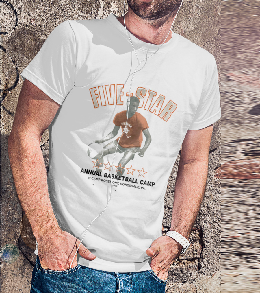 FIVE STAR Annual Basketball Camp At Camp Rosemont Honesdale PA T-Shirt