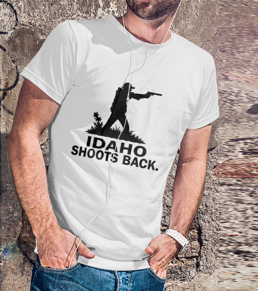 Idaho Shoots Back Silhouette Hunter With Gun T-Shirt