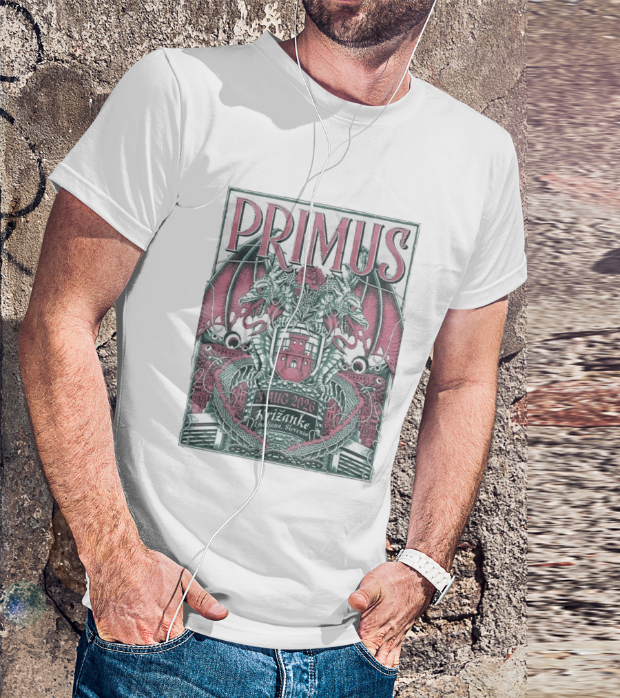 Primus 3 Aug 2026 Križanke Ljubljana Slovenia Event Dragons And Castle T-Shirt