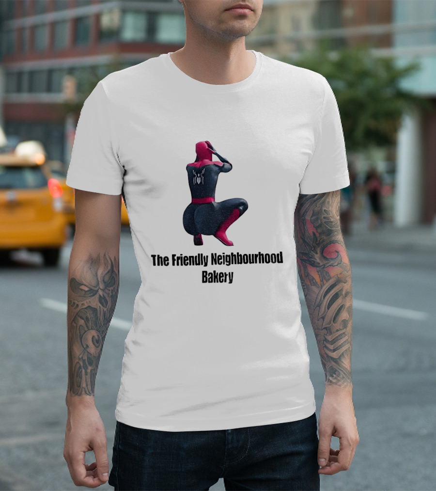 Sexy Spider Man The Friendly Neighbourhood Bakery Pose T-Shirt