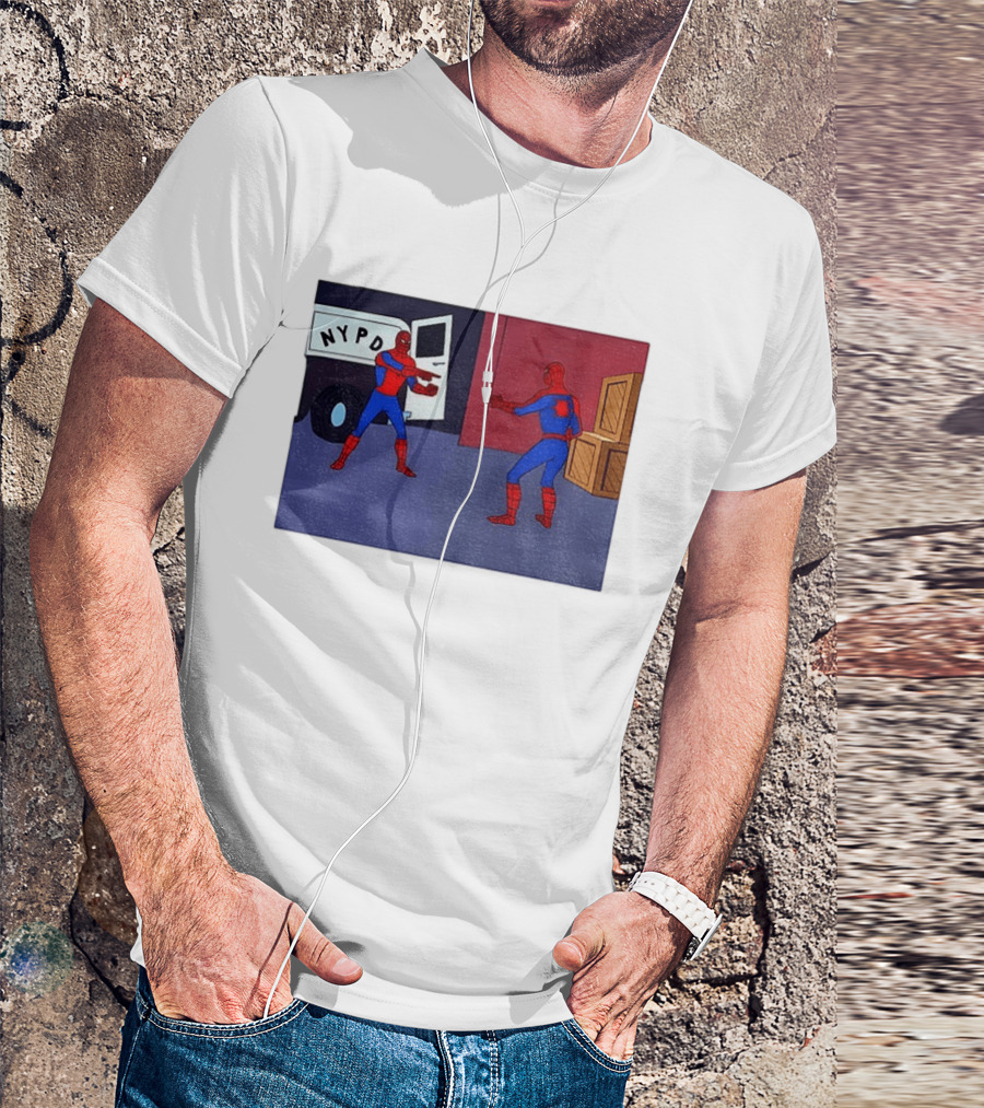 NYPD Spider Man Pointing Meme Twins Scene T-Shirt