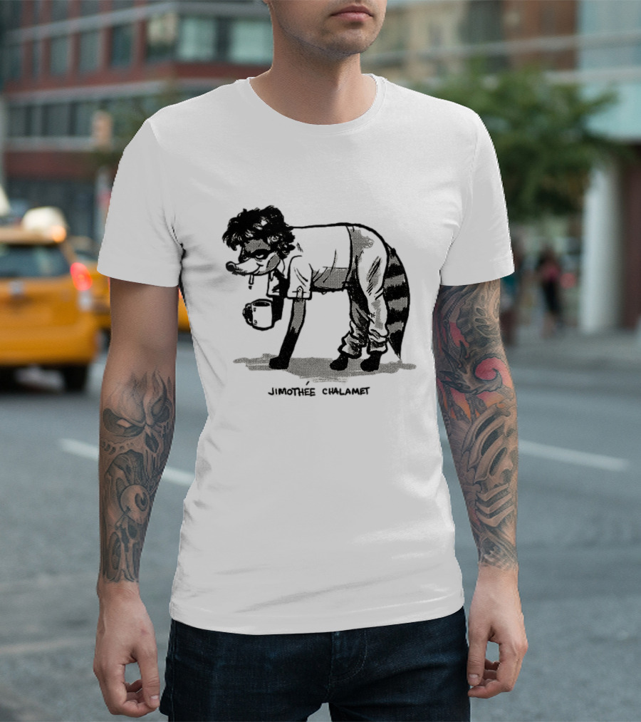 Timothée Chalamet Jimothy Raccoon 2026 Crossover Meme T-Shirt