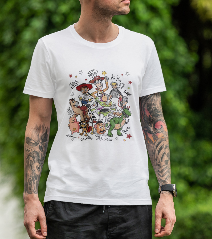 Woody Buzz Lightyear Jessie Bo Peep Forky Toy Story Disneyland Family Hamm Slinky Mr Potato Rex T-Shirt