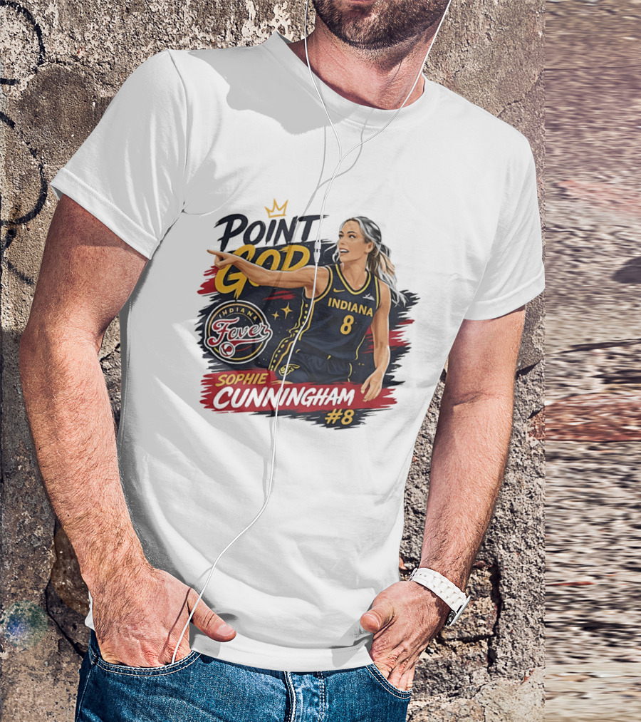 Sophie Cunningham Point God Number 8 Indiana Fever Basketball T-Shirt