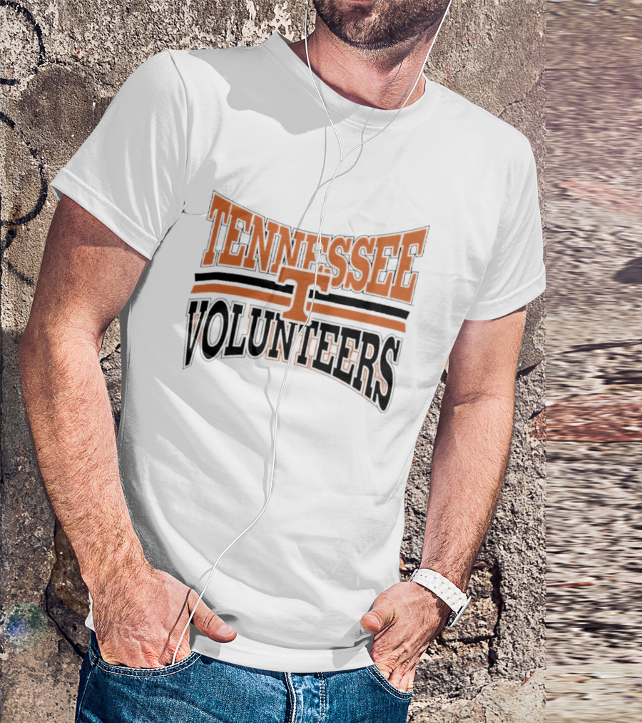 Tennessee Volunteers NCAA Orange Black Arched Block Lettering T-Shirt