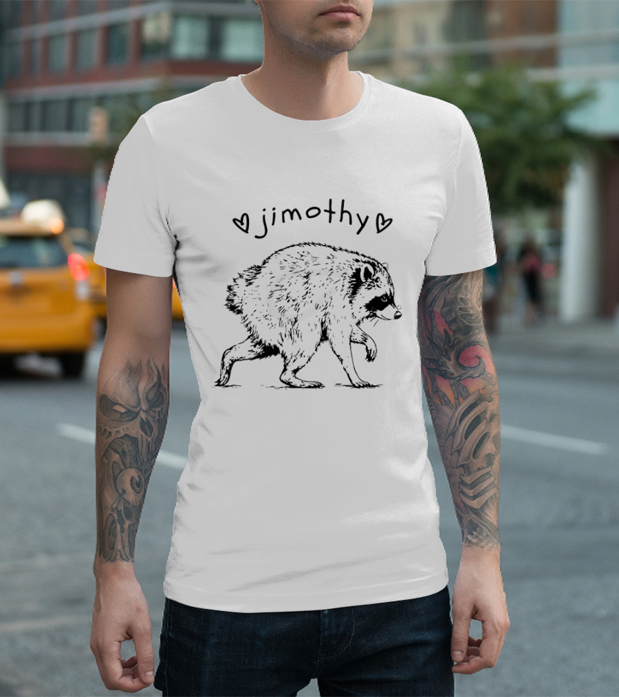 Jimothy Trash Panda Raccoon Animal Lover Hearts T-Shirt