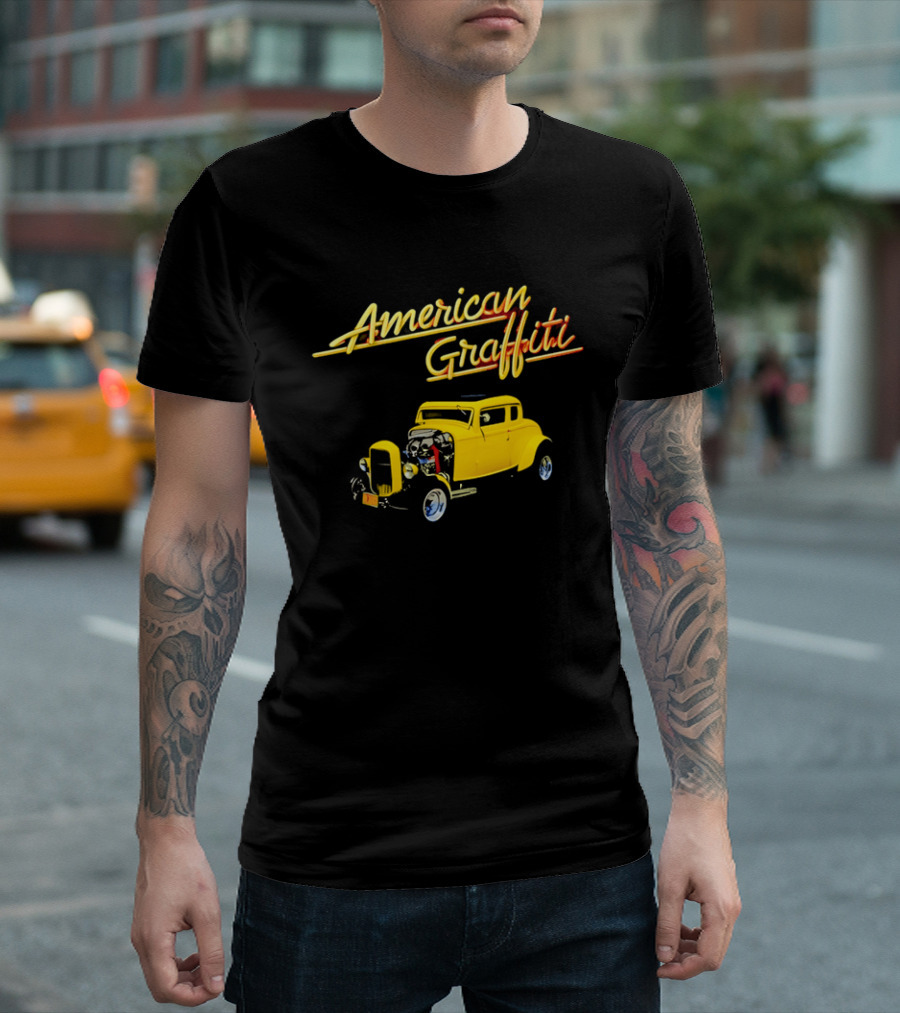 American Graffiti Yellow Deuce Coupe Hot Rod Car T-Shirt