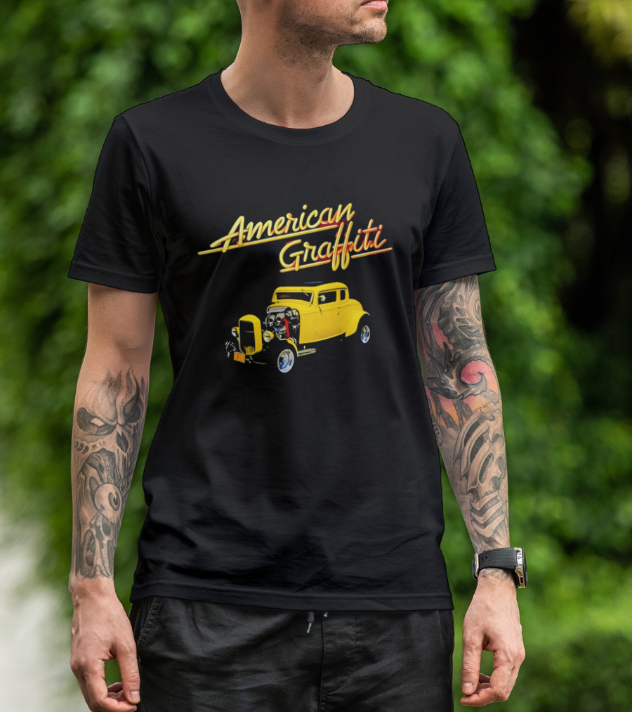 American Graffiti Yellow Deuce Coupe Hot Rod Car T-Shirt