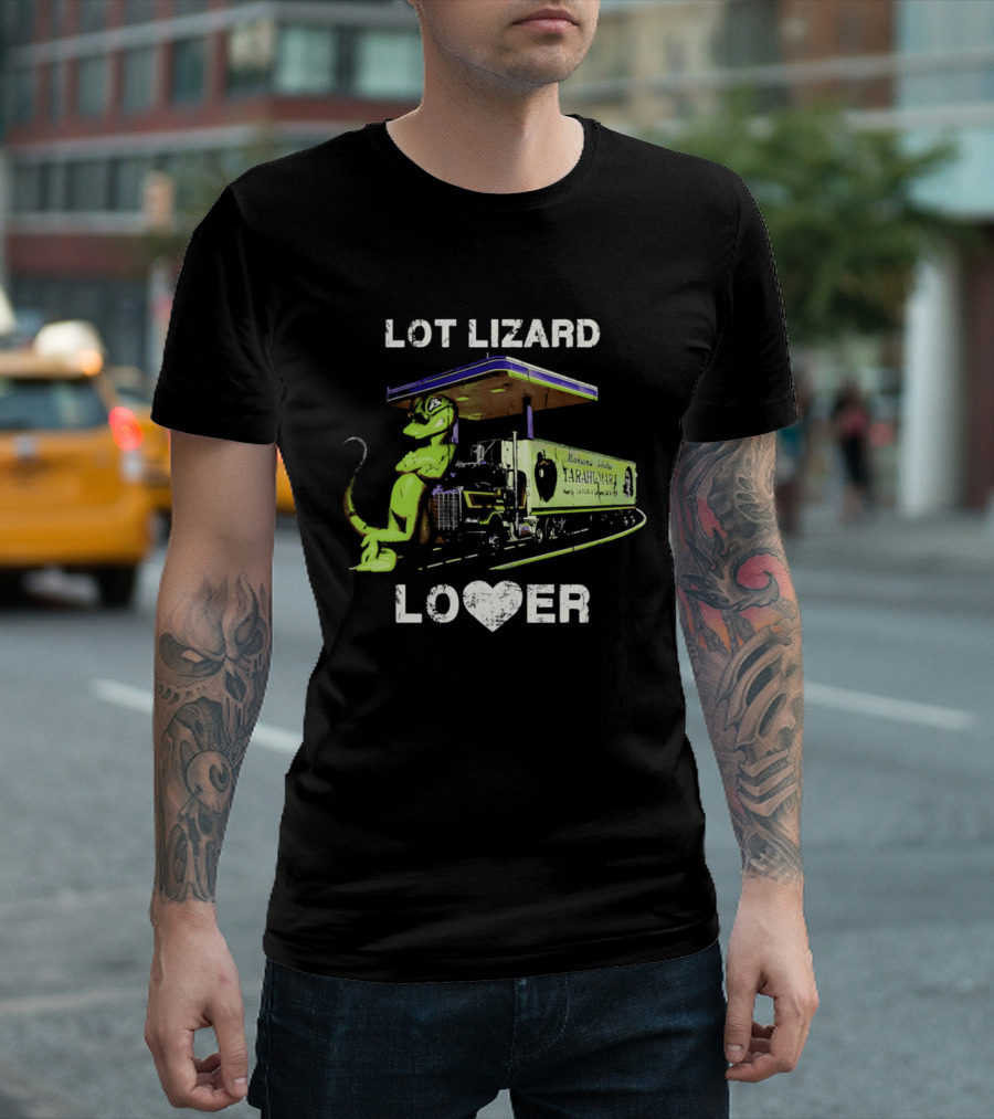 Lot Lizard Lover Gecko Trucking Diesel Humour T-Shirt