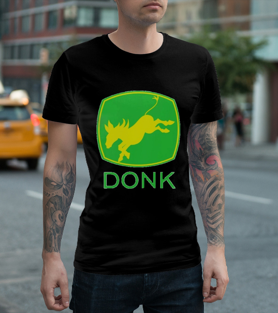 Donk Green And Yellow Farming Donkey T-Shirt
