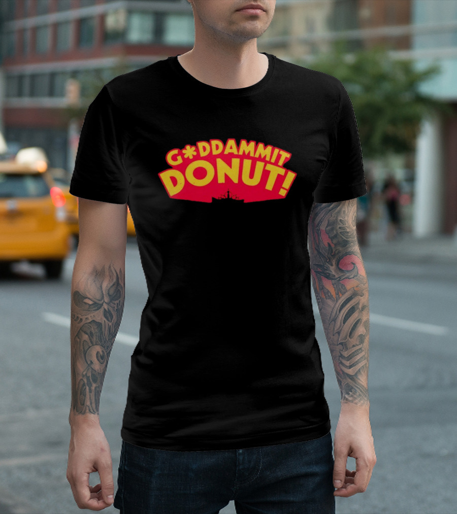 Gddammit Donut Goddammit Crown Starburst Red Yellow T-Shirt