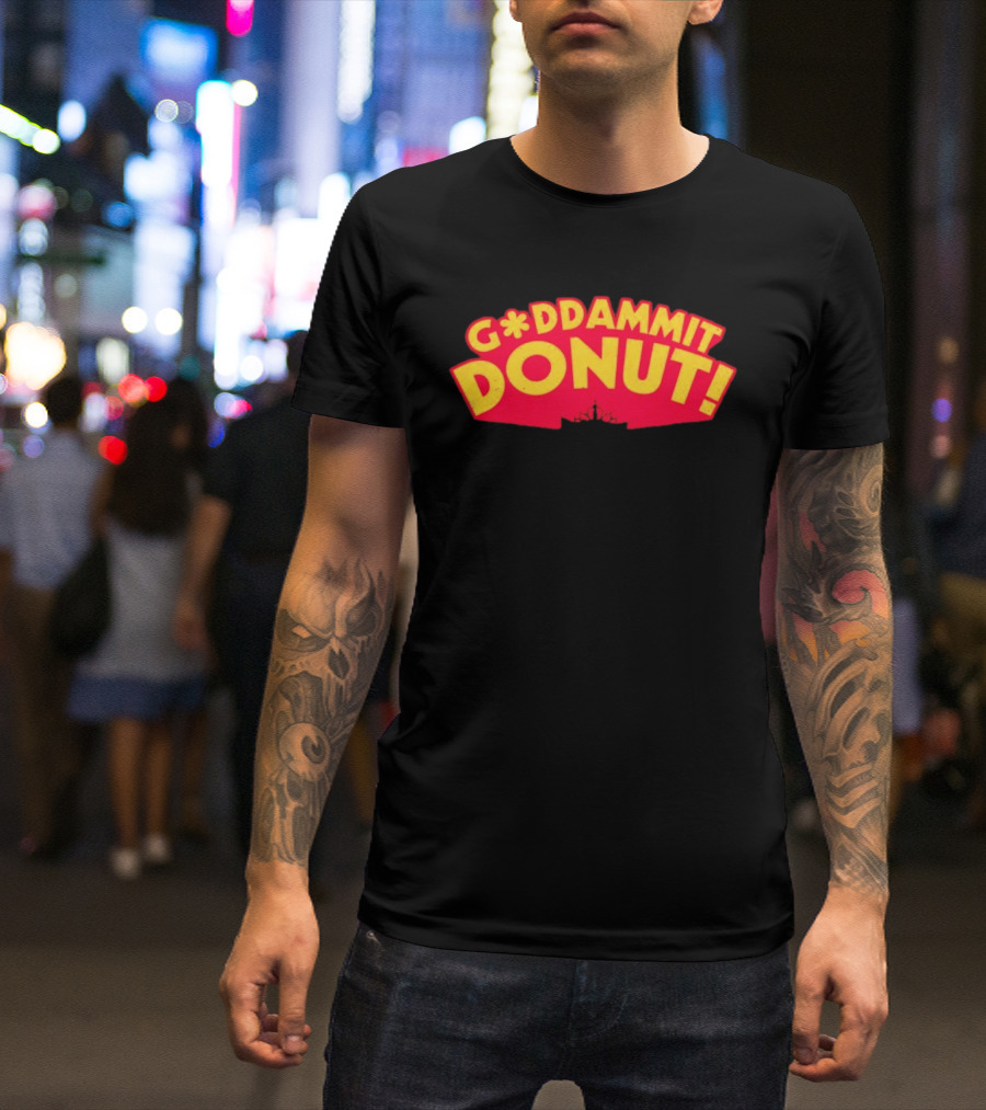 Gddammit Donut Goddammit Crown Starburst Red Yellow T-Shirt