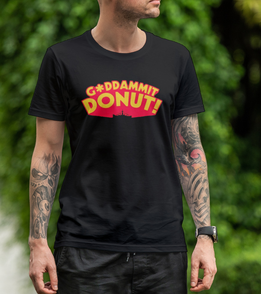 Gddammit Donut Goddammit Crown Starburst Red Yellow T-Shirt