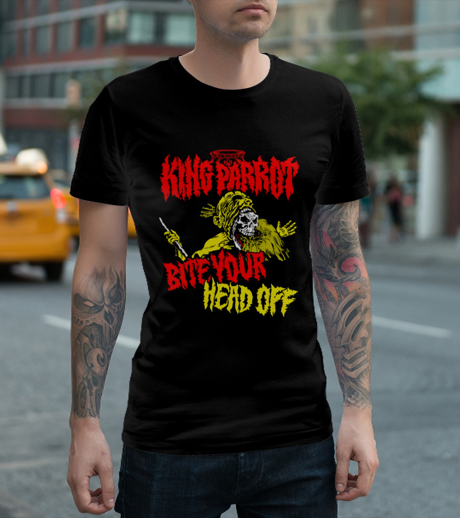King Parrot Bite Your Head Off Skull And Creature T-Shirt