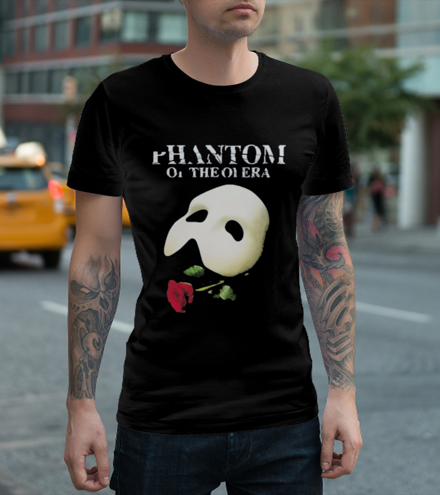 Phantom Of The Opera Mask Red Rose T-Shirt