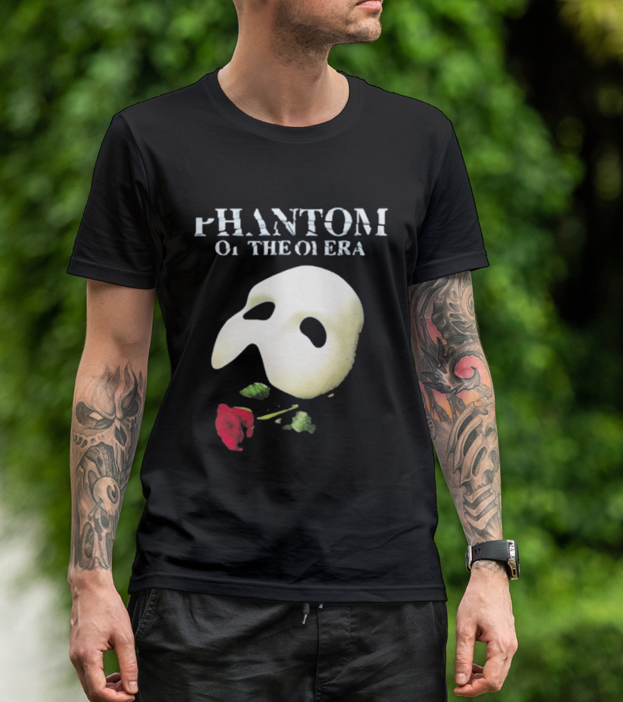 Phantom Of The Opera Mask Red Rose T-Shirt