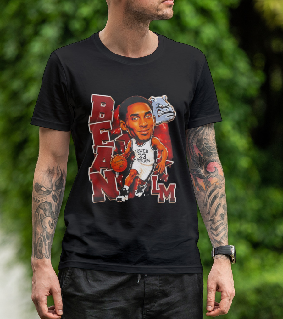 Kobe Bryant Lower Merion Aces Bean Spalding NBA Basketball LM Bulldog T-Shirt