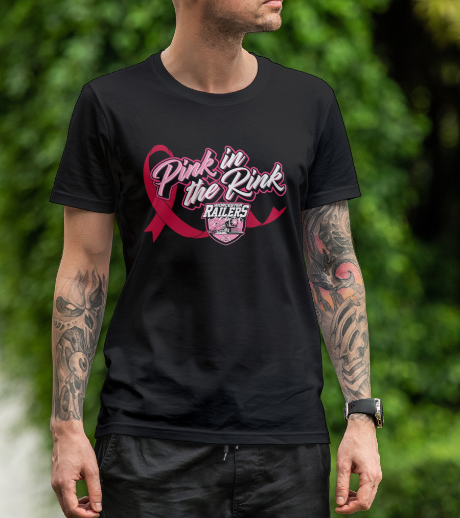 Pink In The Rink Worcester Railers Breast Cancer Awareness Event T-Shirt