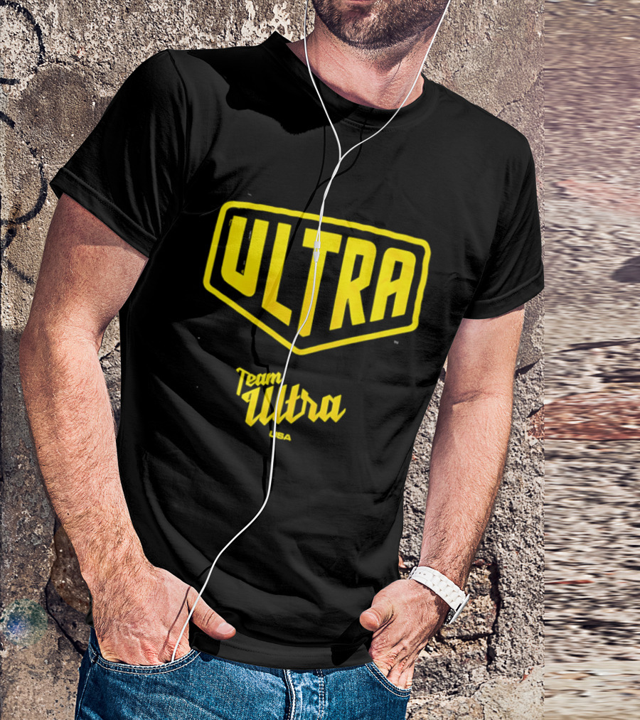 Team Ultra USA Yellow Black Shield Crest Ultra USA T-Shirt