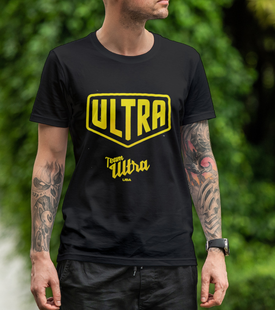 Team Ultra USA Yellow Black Shield Crest Ultra USA T-Shirt
