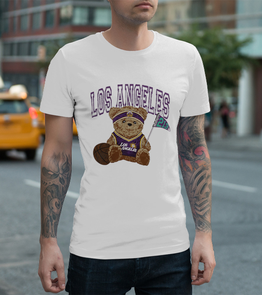 Los Angeles Basketball Bear 213 Team Spirit T-Shirt