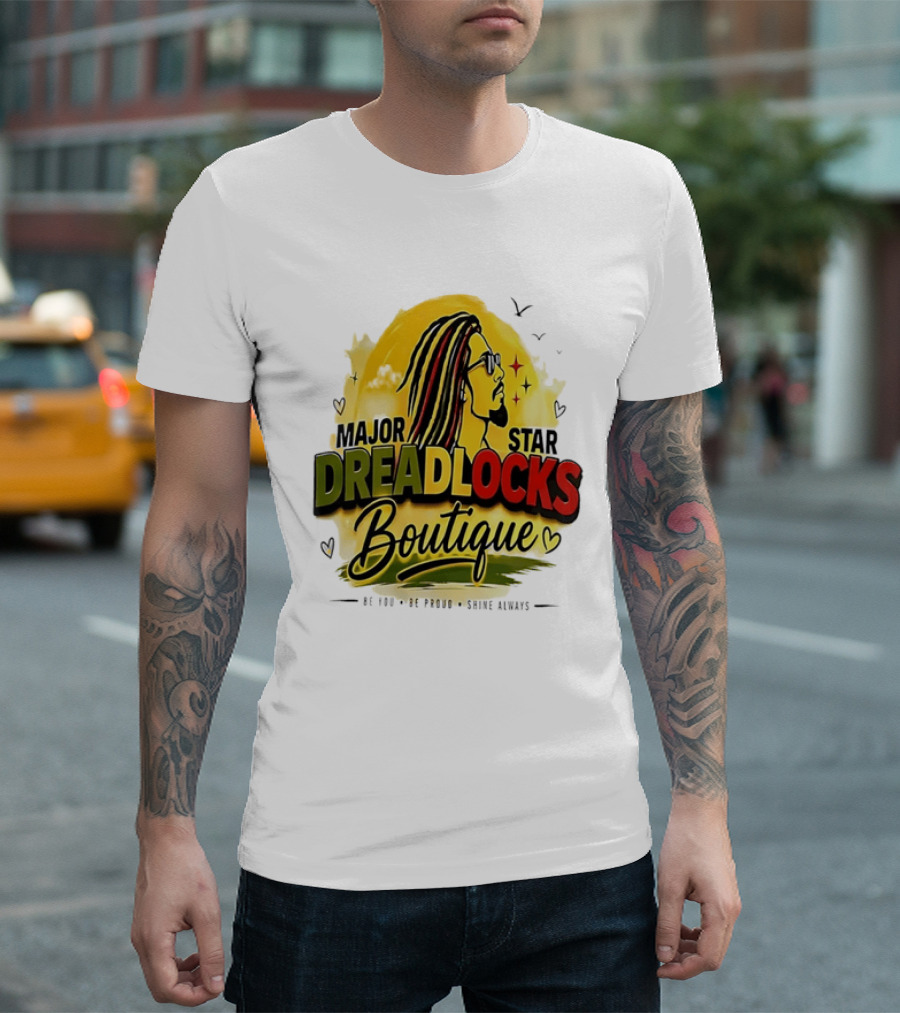 Major Star Dreadlocks Boutique Be You Shine Always Rastafarian Man Profile T-Shirt