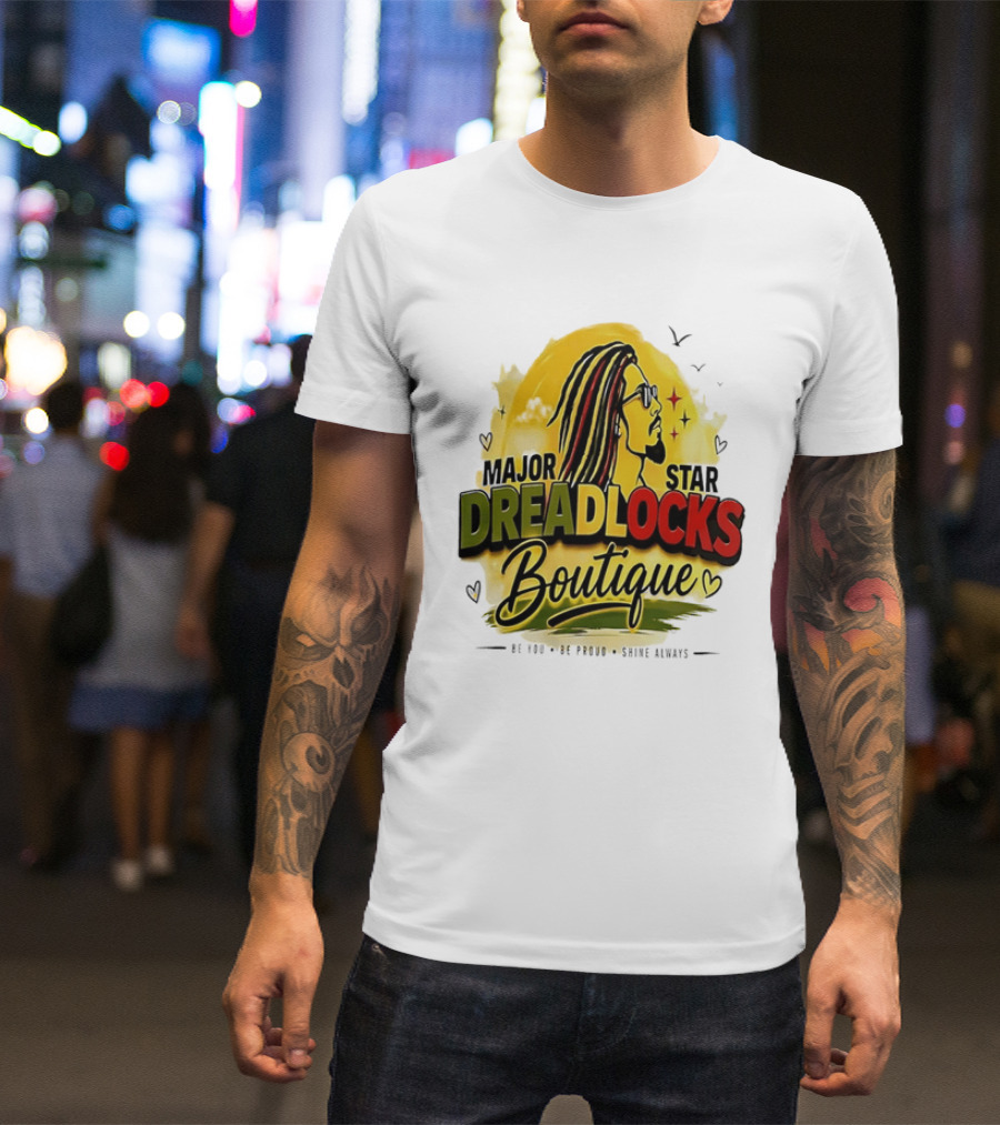Major Star Dreadlocks Boutique Be You Shine Always Rastafarian Man Profile T-Shirt