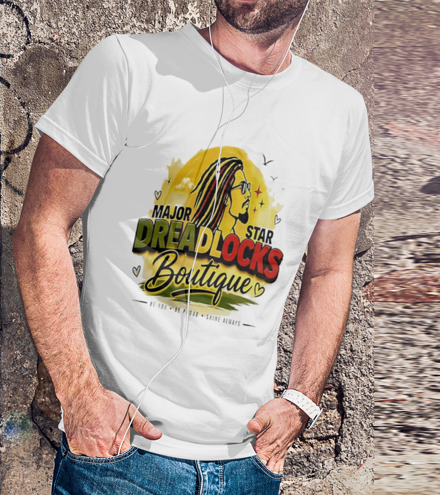 Major Star Dreadlocks Boutique Be You Shine Always Rastafarian Man Profile T-Shirt