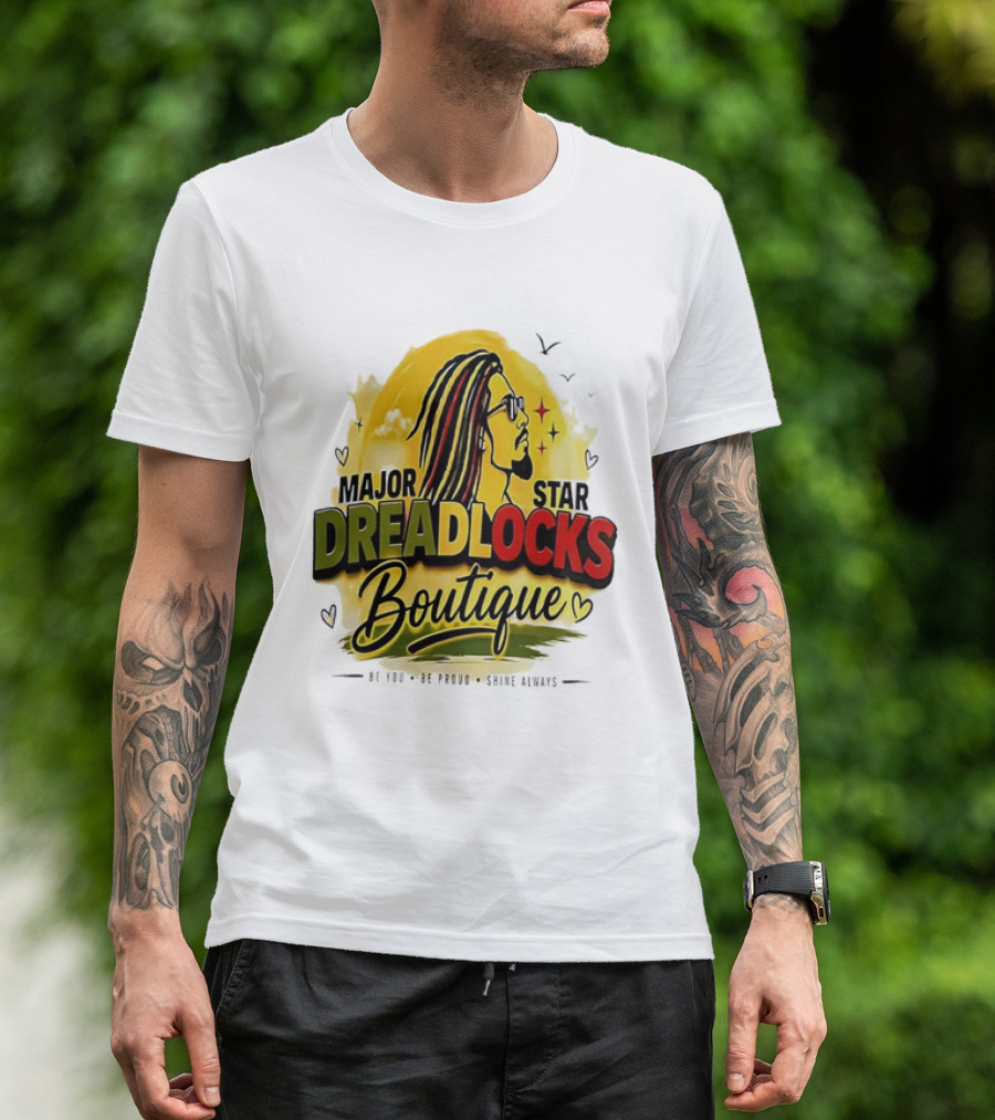Major Star Dreadlocks Boutique Be You Shine Always Rastafarian Man Profile T-Shirt