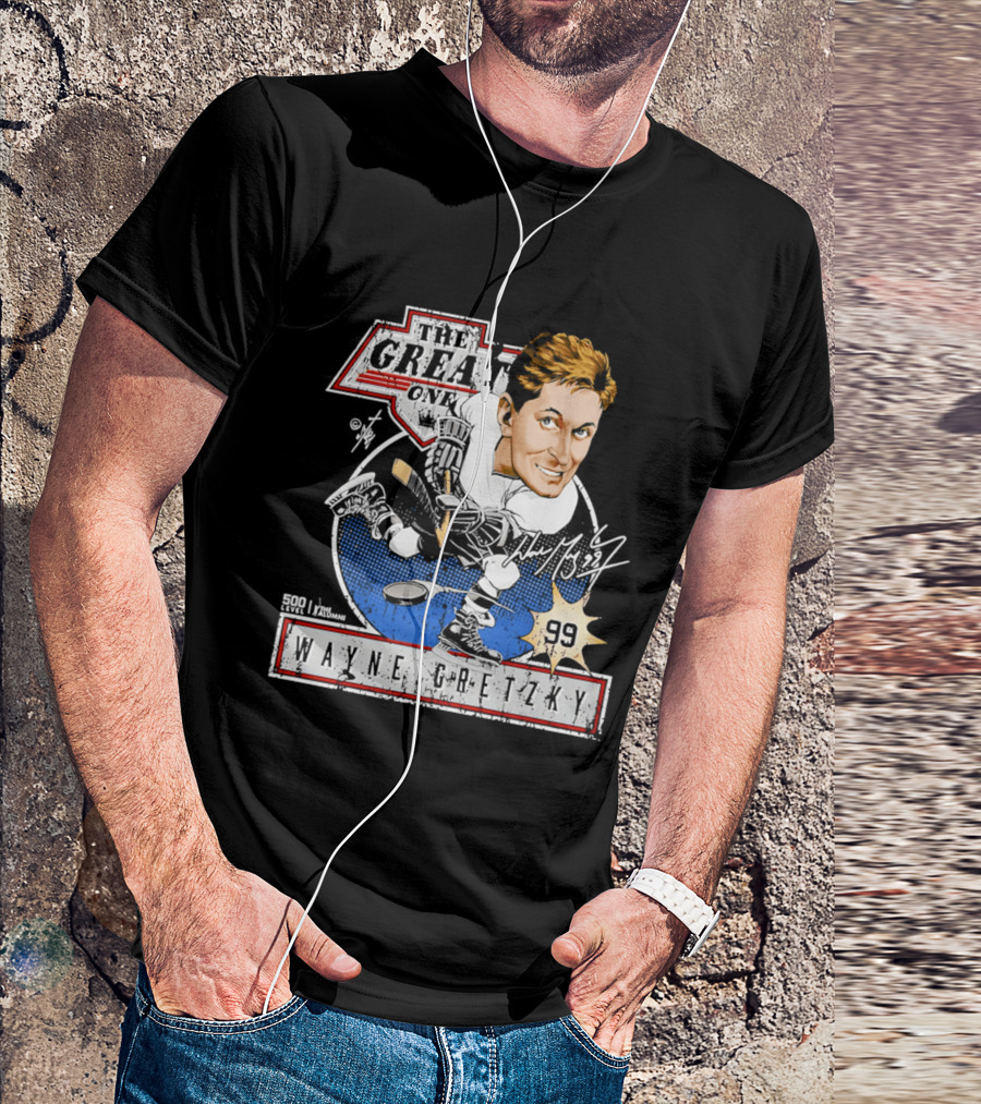 Wayne Gretzky The Great One Los Angeles Kings Caricature Bruce Stark Collection 99 T-Shirt