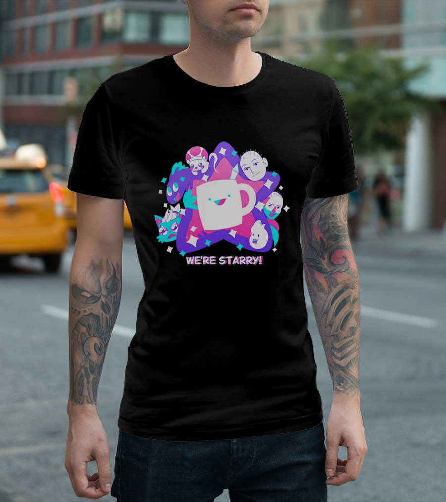 We're Starry Colorful Cartoon Characters And Happy T-Shirt