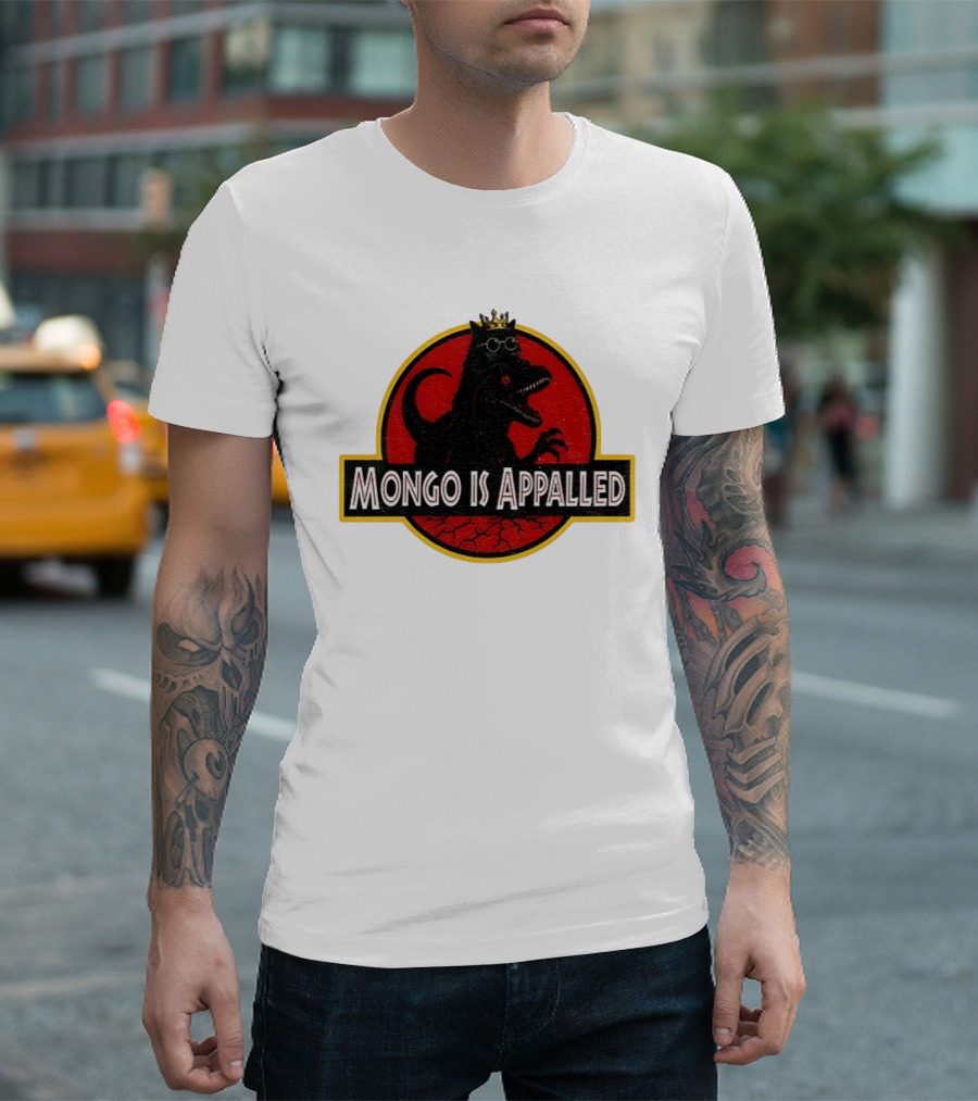 Mongo Is Appalled Dinosaur Crown Sunglasses Red Circle T-Shirt