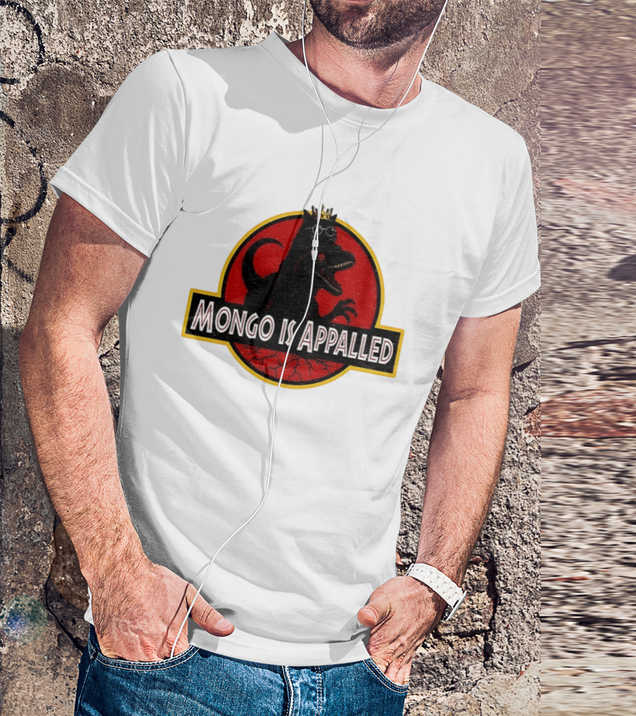 Mongo Is Appalled Dinosaur Crown Sunglasses Red Circle T-Shirt