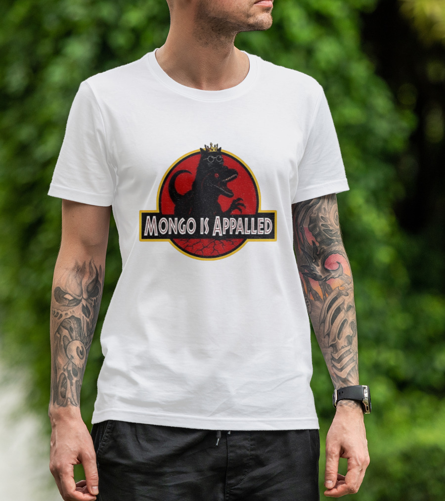 Mongo Is Appalled Dinosaur Crown Sunglasses Red Circle T-Shirt