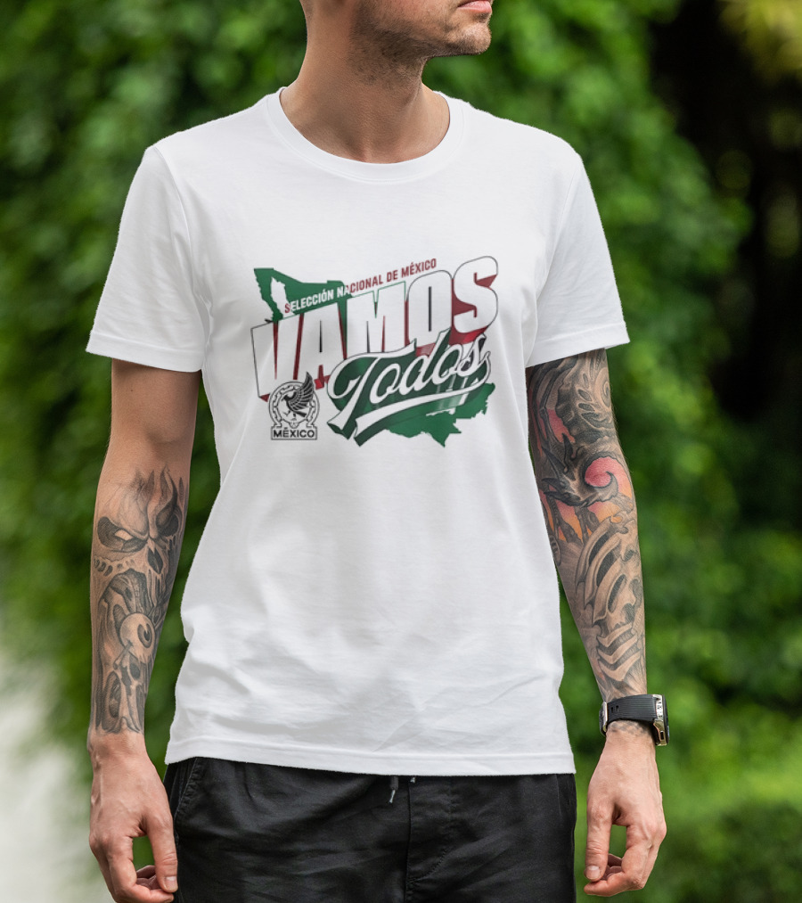 Selección Nacional De México Vamos Todos Map Crest T-Shirt