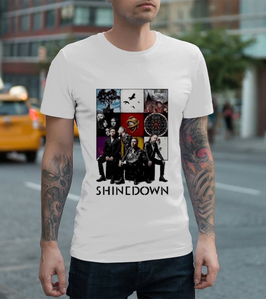 Shinedown Us And Them Album Cover Band Members Collage T-Shirt