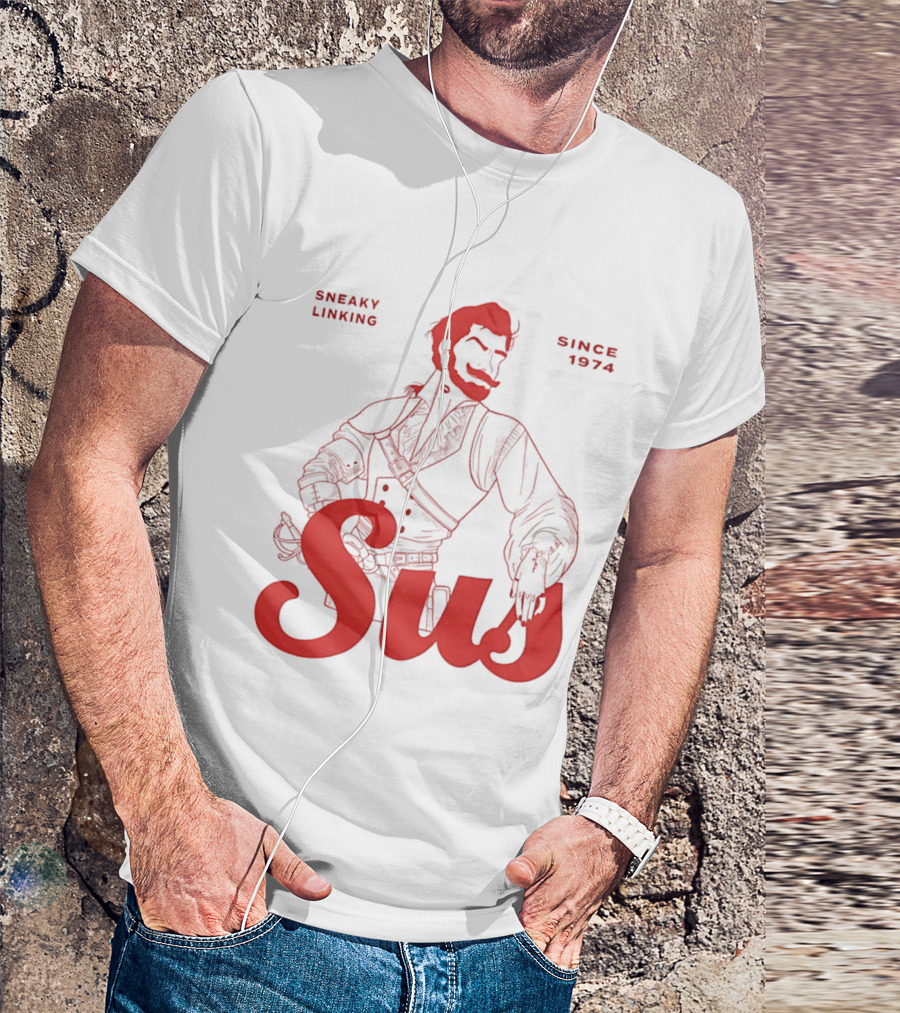 Sneaky Linking Since 1974 Sus Man Red Western T-Shirt